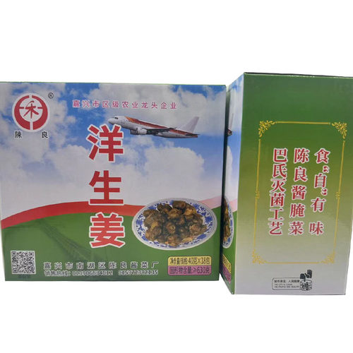 嘉兴特产陈良牌洋生姜腌制酱菜泡菜休闲开胃小菜一盒40克*18小包 - 图0