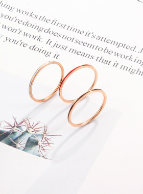 玫瑰金戒指滴胶钛钢时尚女