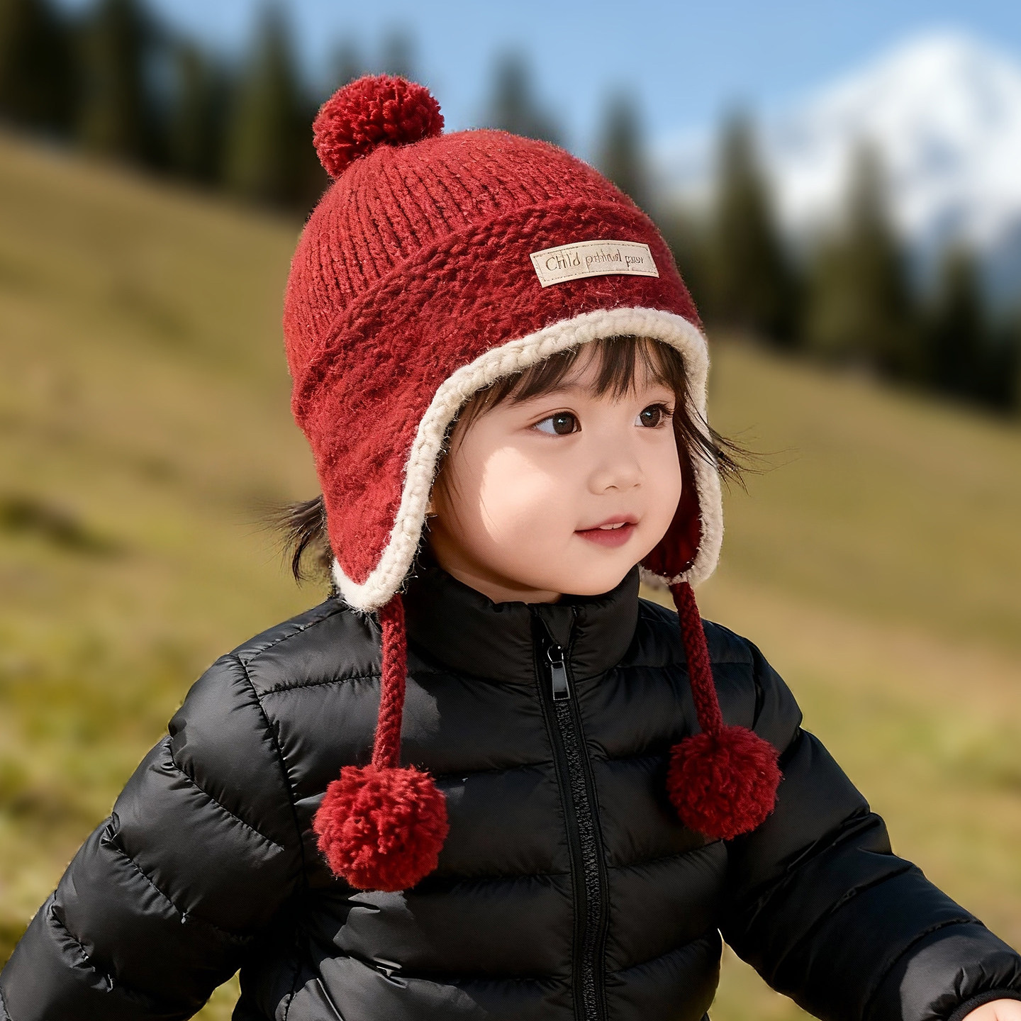 儿童帽子秋冬季保暖加厚针织护耳帽男女宝宝可爱防风毛线韩版帽潮,淘宝优惠券,粉丝福利购,淘宝优惠卷