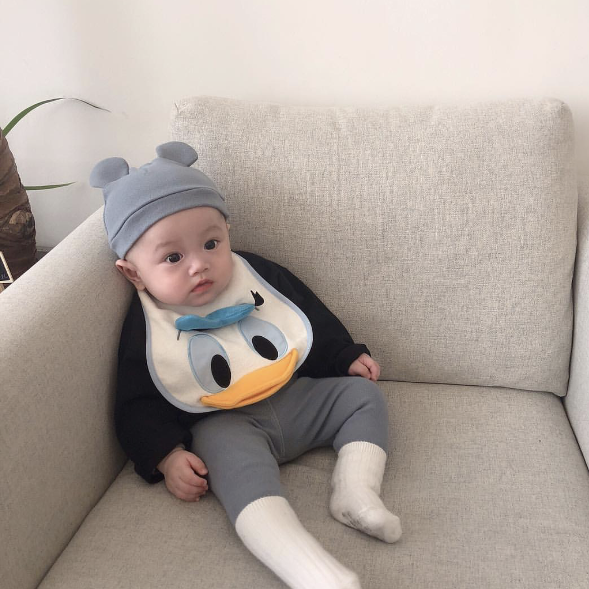 2024新款韩国ins婴幼儿春秋纯棉帽子新生儿耳朵宝宝帽儿童针织帽,淘宝优惠券,粉丝福利购,淘宝优惠卷