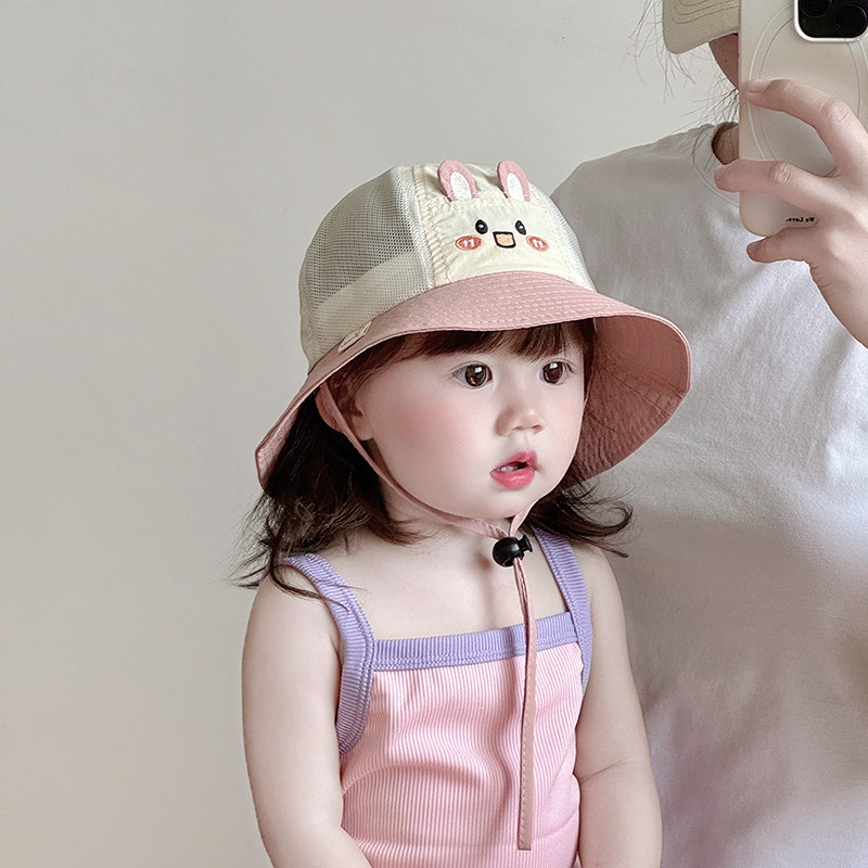 可爱儿童帽子夏季薄款透气网眼大帽檐遮阳防晒渔夫帽男女宝宝盆帽,淘宝优惠券,粉丝福利购,淘宝优惠卷