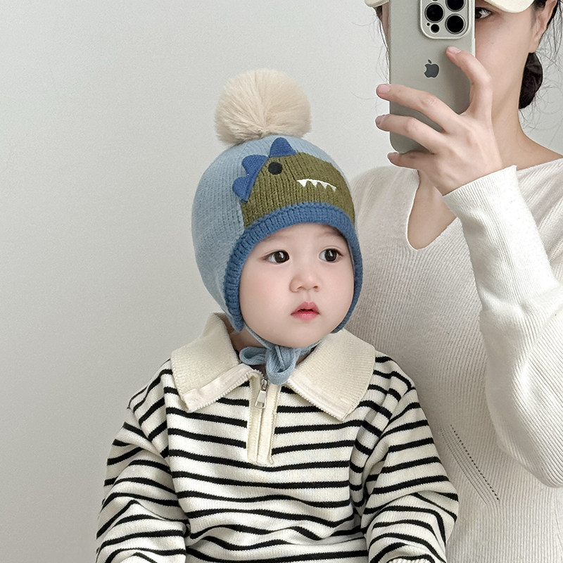 儿童帽子秋冬季保暖加厚针织围巾两件套男婴女宝宝防风护耳毛线帽,淘宝优惠券,粉丝福利购,淘宝优惠卷