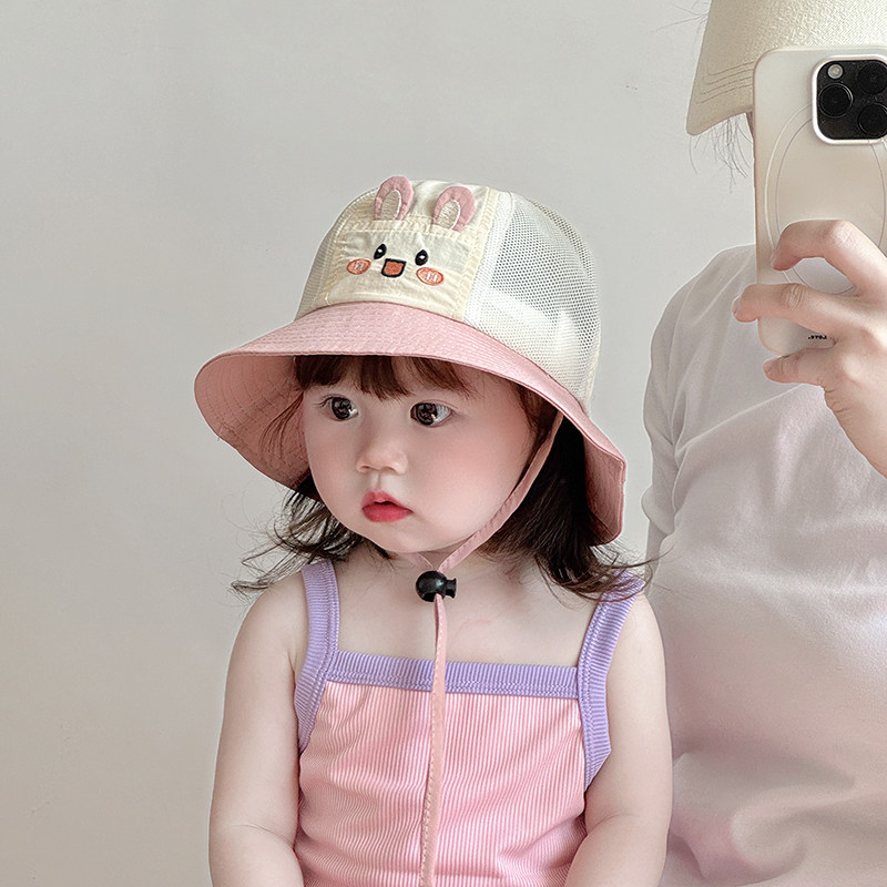 可爱儿童帽子夏季薄款透气网眼大帽檐遮阳防晒渔夫帽男女宝宝盆帽,淘宝优惠券,粉丝福利购,淘宝优惠卷