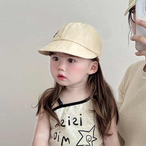 韩版星星儿童遮阳帽子春秋薄款防晒大帽檐鸭舌帽男女宝宝棒球帽夏 - 图1