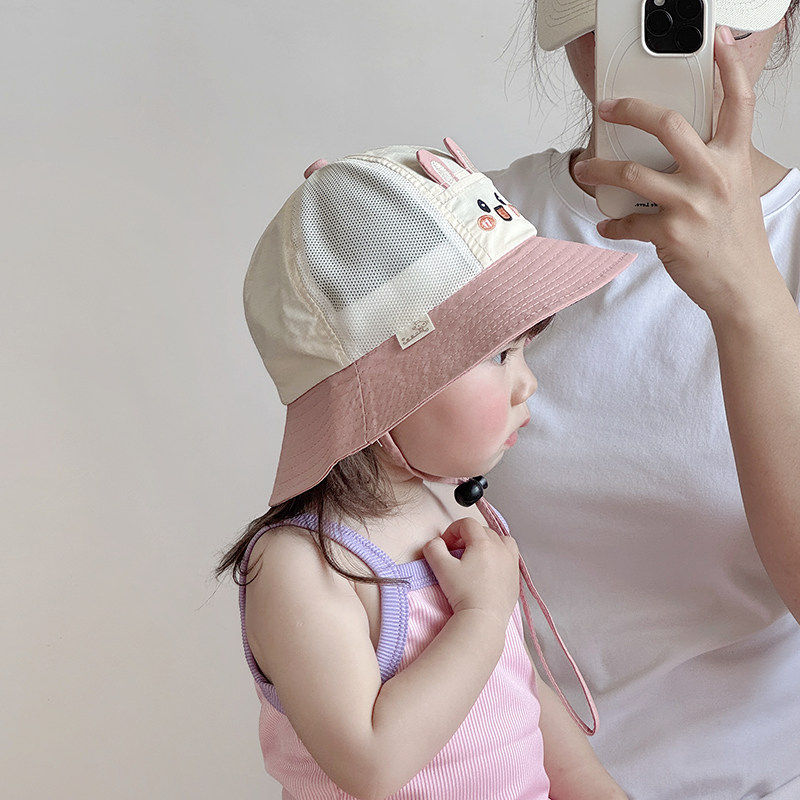 可爱儿童帽子夏季薄款透气网眼大帽檐遮阳防晒渔夫帽男女宝宝盆帽,淘宝优惠券,粉丝福利购,淘宝优惠卷