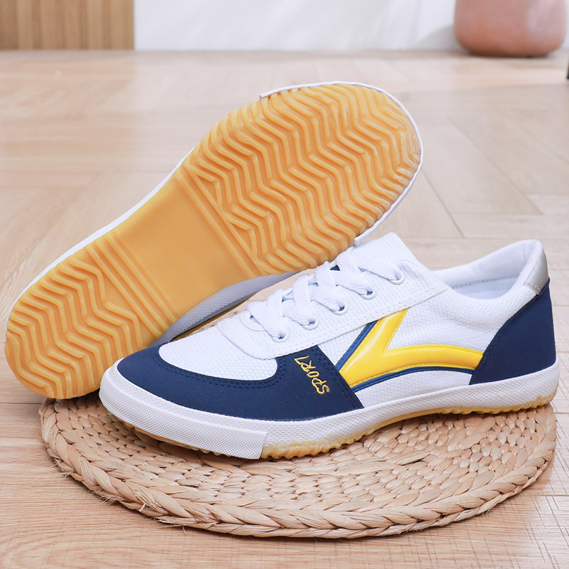 乒乓球鞋牛筋底帆布鞋耐磨防滑运动鞋学生比赛训练鞋休闲鞋晨练鞋