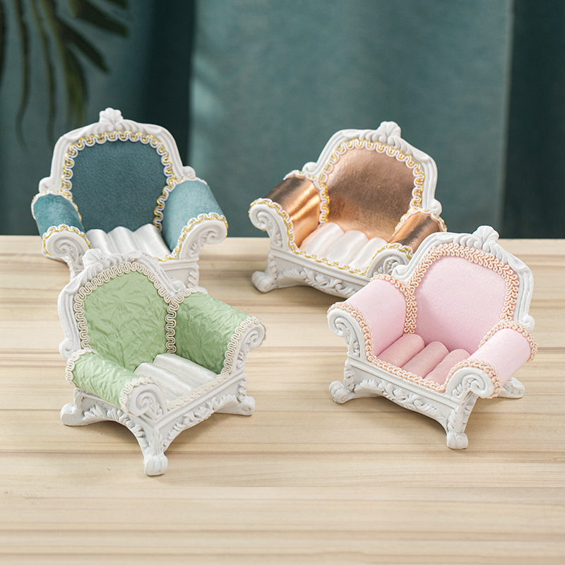 佛牌供奉台兵人娃娃座椅耳环戒指耳钉收纳盒树脂工艺品沙发摆件 - 图0