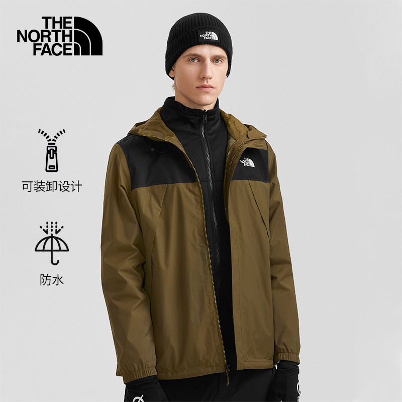 爱打扮(www.idaban.cn)，TheNorthFace北面三合一冲锋衣男户外防水保暖秋季上新|7W7T