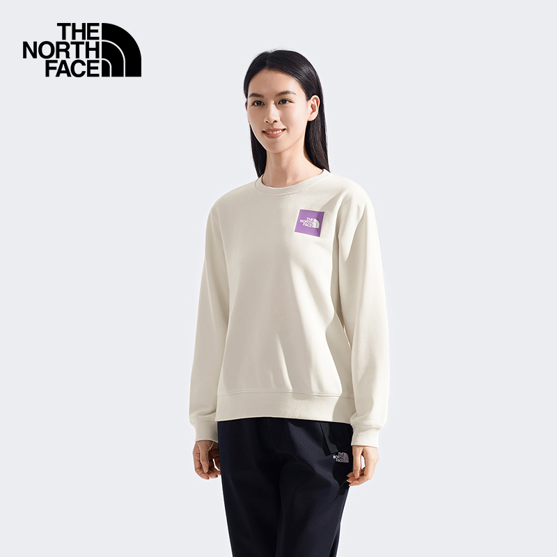 北面女印花LOGO宽松针织卫衣运动户外新款TheNorthFace|8F0X - 图1