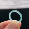 Natural A-grade ice jade white moonlight ring