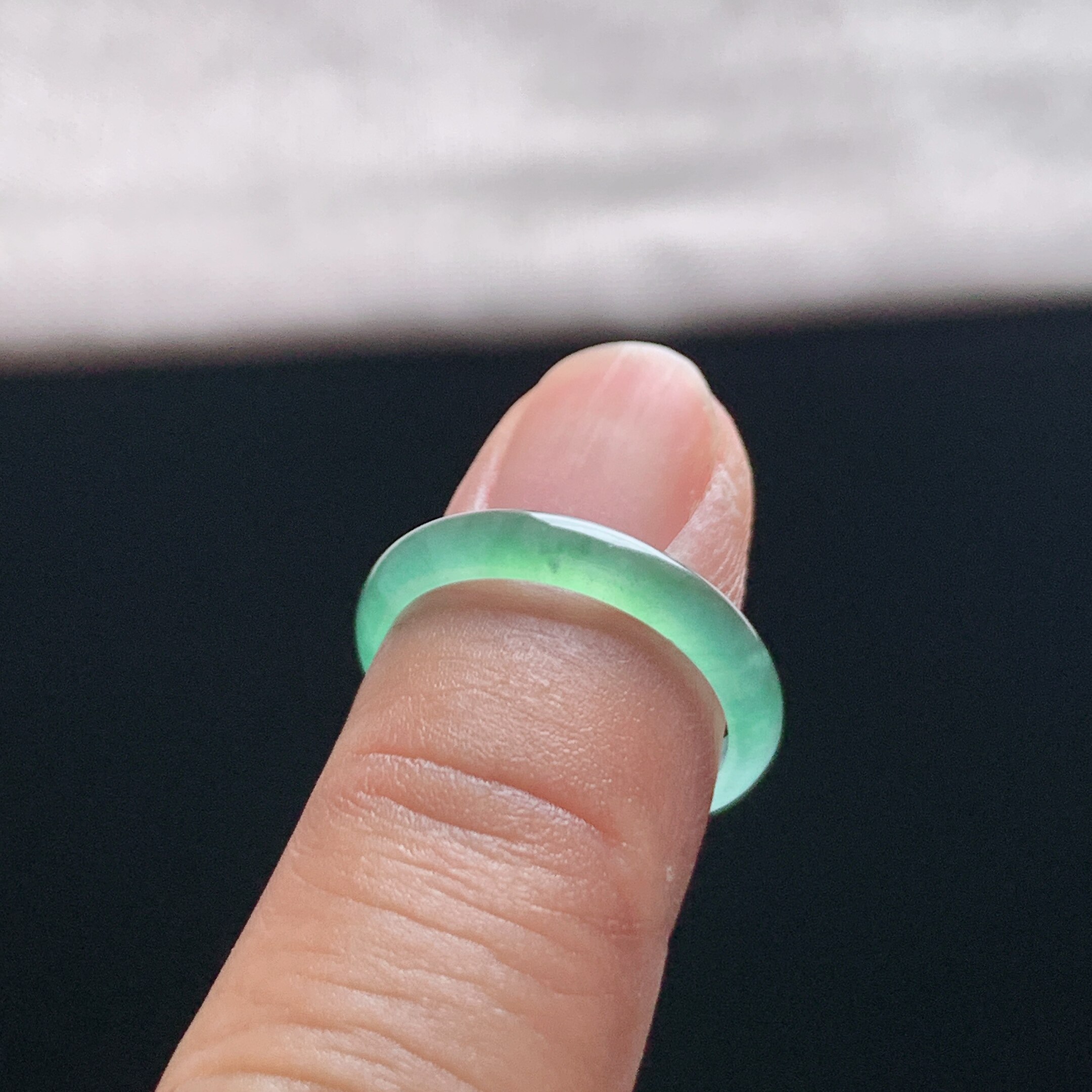 Natural A-grade ice jade grape meat ring