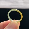 Natural A-grade ice waxy yellow jade ring