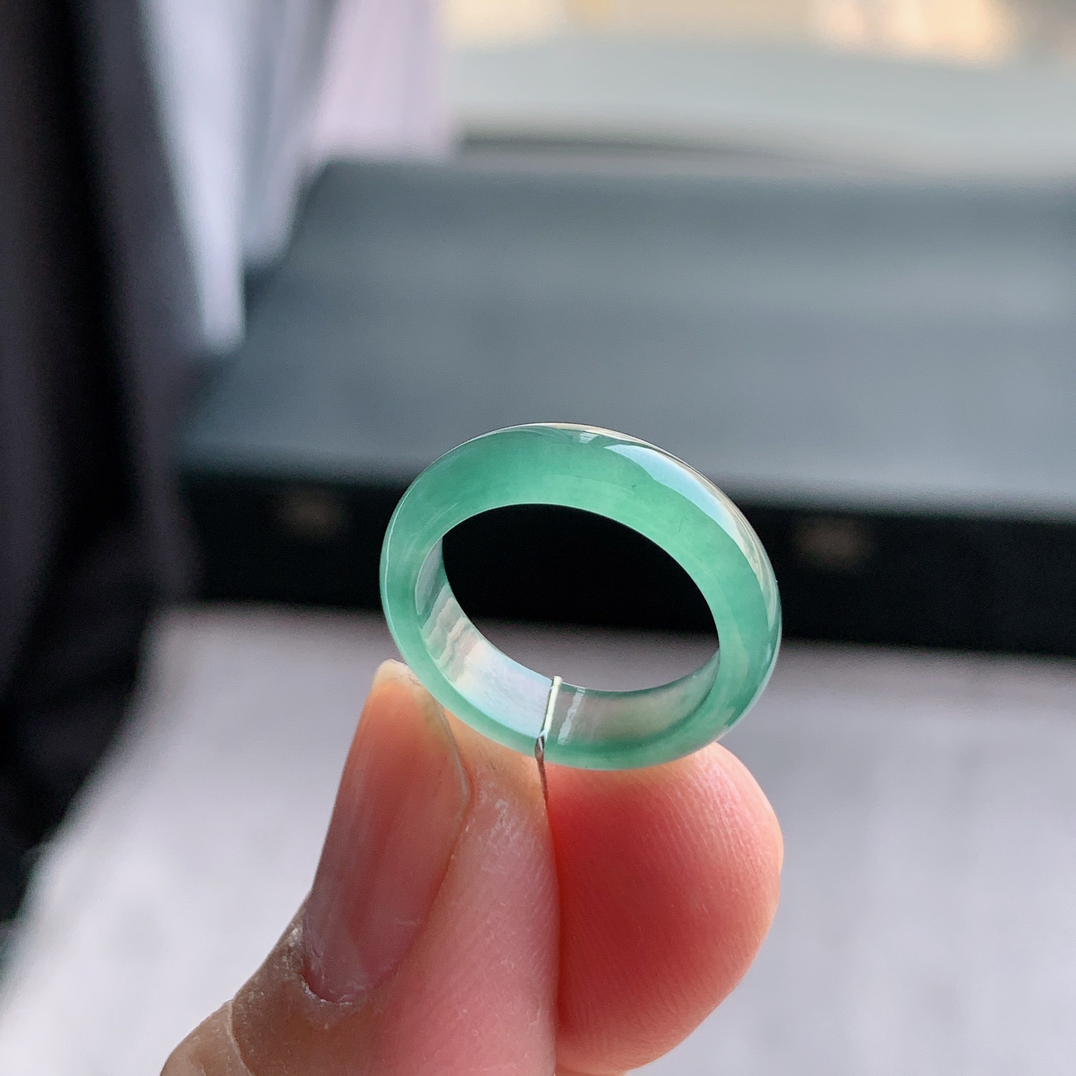 天然A货翡翠 冰种10号天空蓝戒指指环戒圈61501400,淘宝优惠券,粉丝福利购,淘宝优惠卷