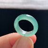 Natural A-grade ice clear water green jadeite ring