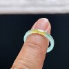Natural A-grade ice yellow jade square ring