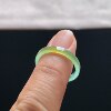 Natural A-grade ice yellow jade square ring