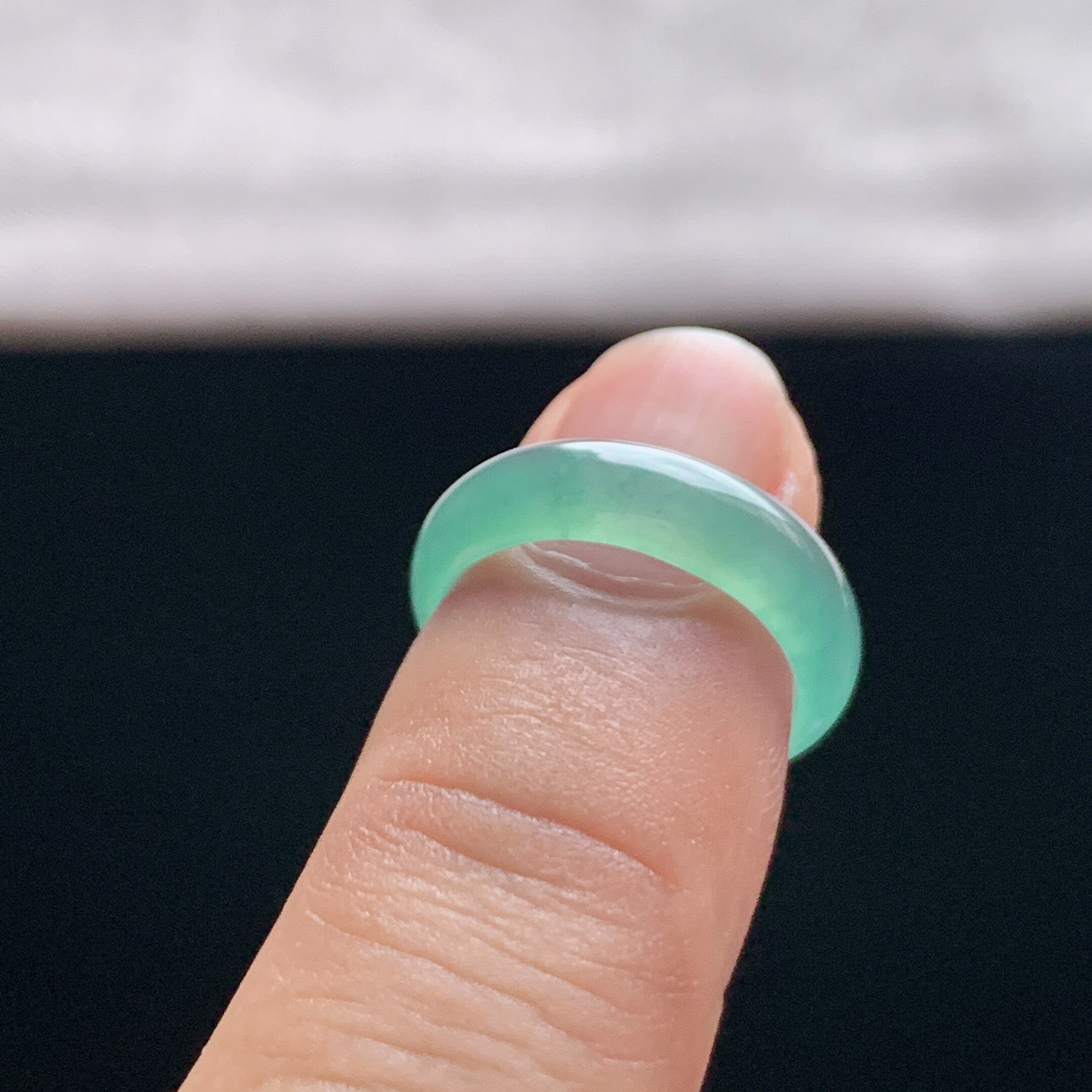 Natural A-grade ice grape flesh jade ring