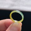 Natural A-grade ice yellow jade square ring