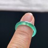 Natural A-grade ice jade floating flower plain ring