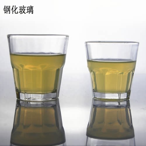 钢化玻璃杯子威士忌杯八角杯加厚耐热防摔茶杯啤杯酒吧KTV小酒杯 - 图2