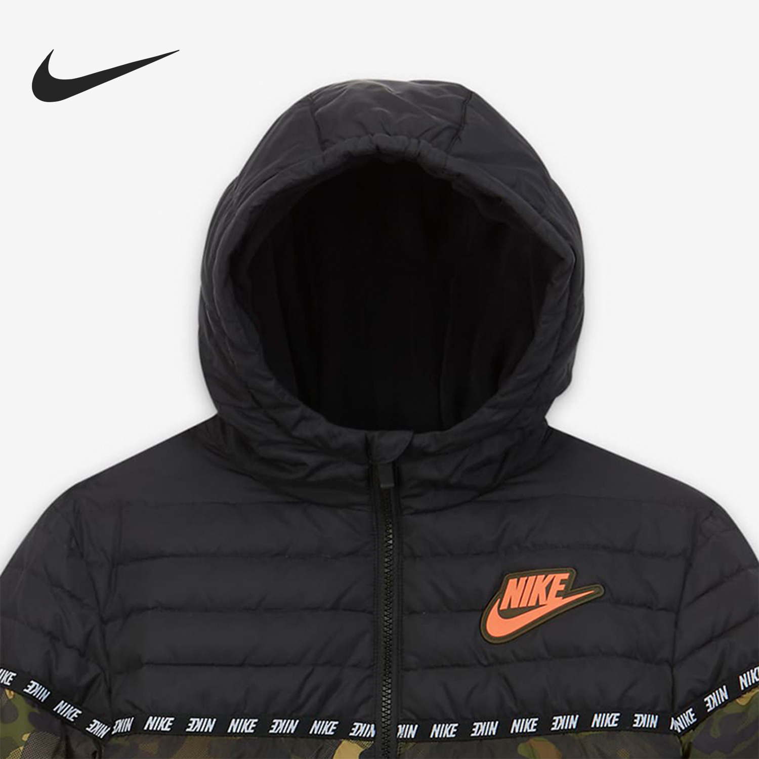 Nike/耐克正品冬季新品大童全拉链连帽舒适羽绒服外套DB7004 - 图0