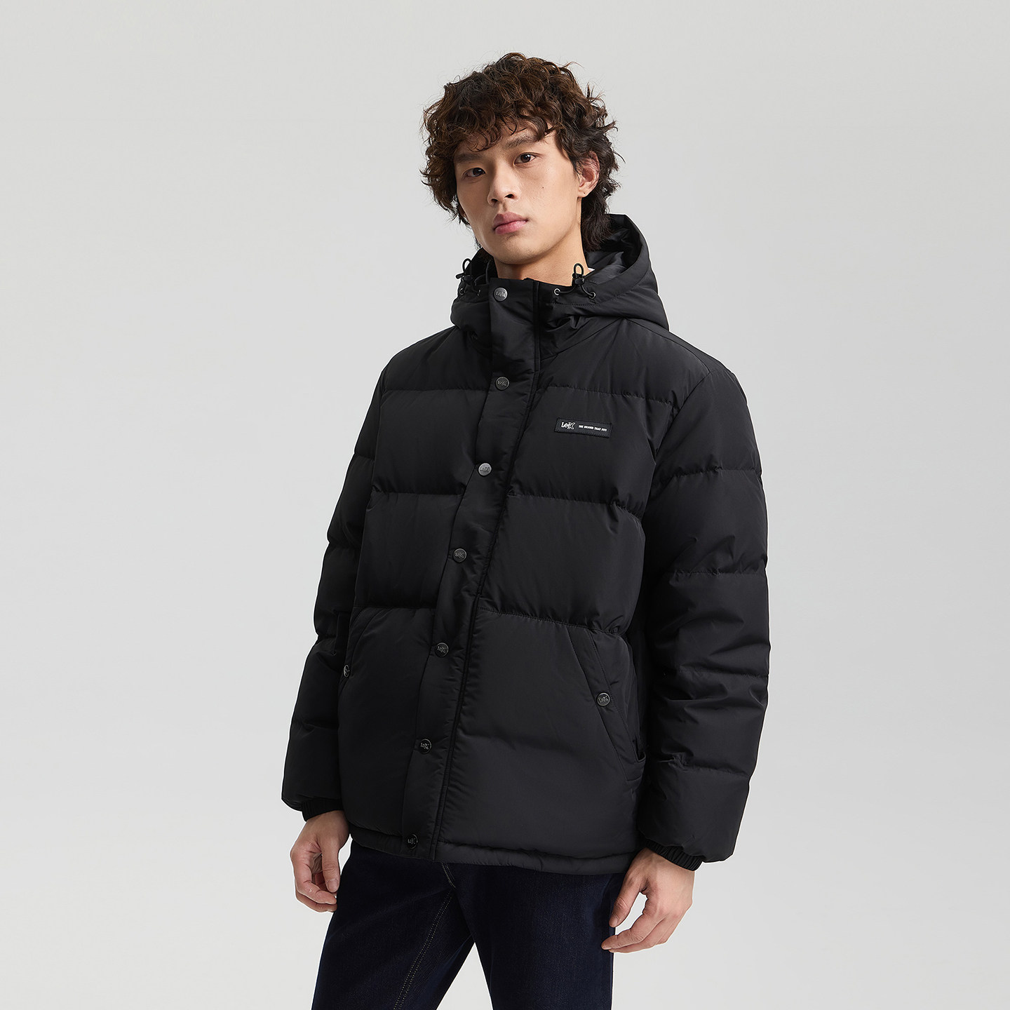 Lee25秋冬新品舒适版连帽可调节抽绳设计小Logo织标男长款羽绒服,淘宝优惠券,粉丝福利购,淘宝优惠卷