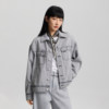 Lee26 spring and summer new product comfortable version lapel light gray men's and women's same style knight denim jacket casual trend