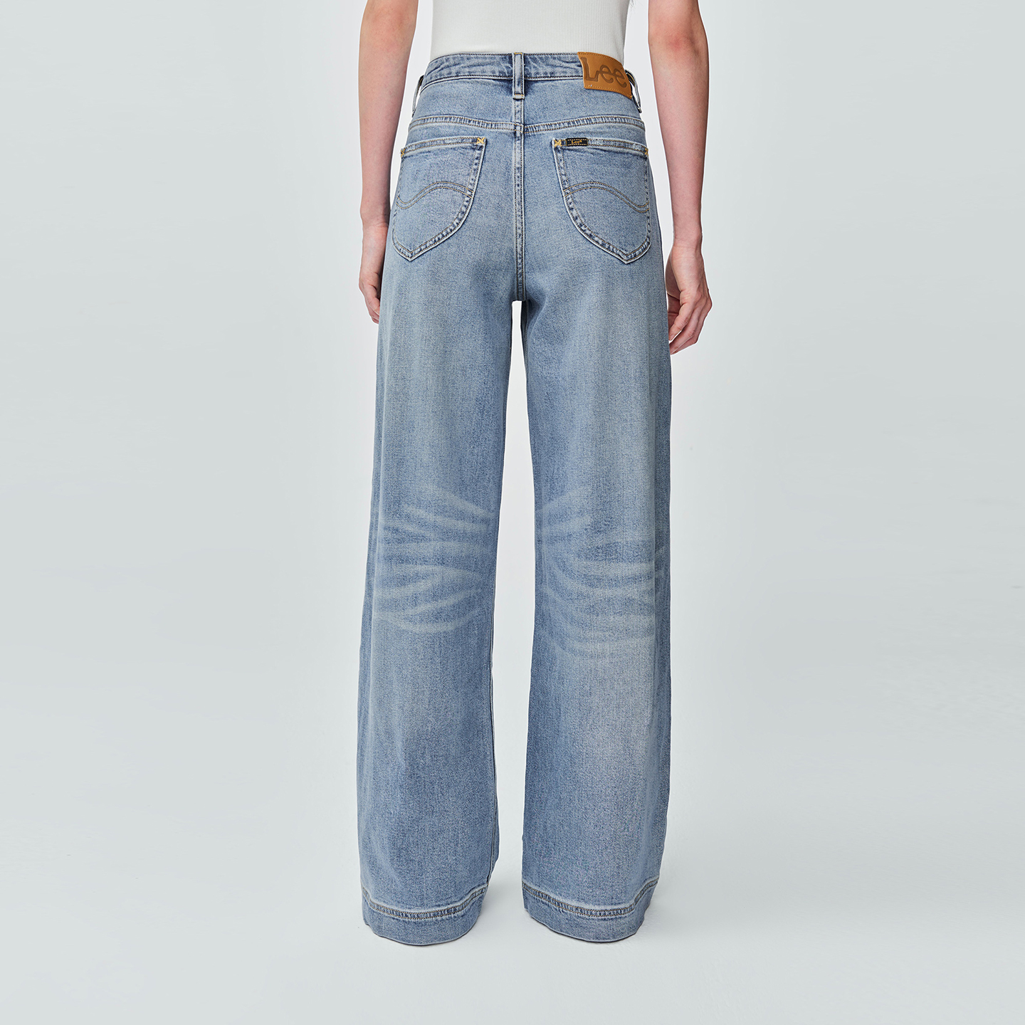 【张凌赫代言】Lee商场款25冬新430阔腿日本Kaihara天丝女牛仔裤 - 图0