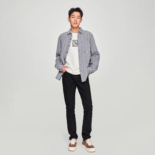 【张凌赫代言】Lee商场同款709修身锥形黑色男牛仔裤休闲显瘦潮流 - 图1