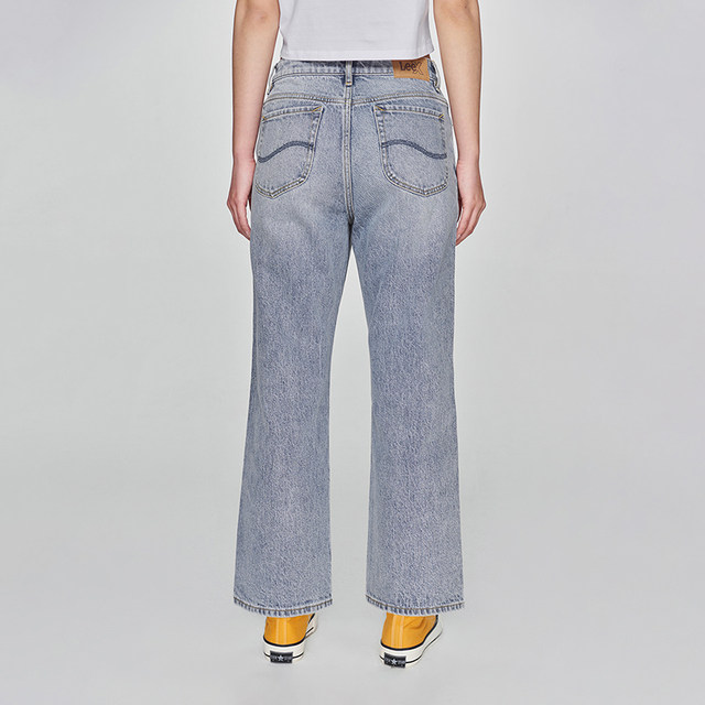 Fit straight Tencel light blue women's jeans and cool pants