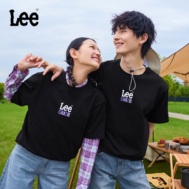 Lee24春夏新品舒适版型撞色字母印花圆领男短袖T恤潮LUT0055314LE