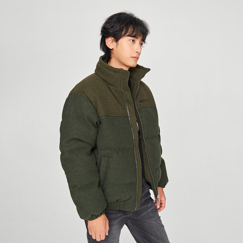 Lee舒适版仿羊毛立领拼接男羽绒夹克面包服保暖外套LMT009003206,淘宝优惠券,粉丝福利购,淘宝优惠卷