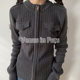 ສີແຂງໜາ ເສື້ອຢືດ zipper ແຂນຍາວທີ່ສະດວກສະບາຍ