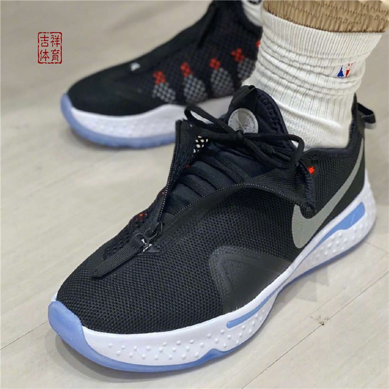 Nike PG4保罗乔治4代实战篮球鞋气垫缓震泡椒黑白拉链CD5082-001 - 图0