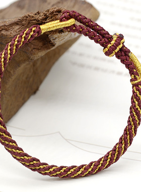 定制八线加金玉米结手绳