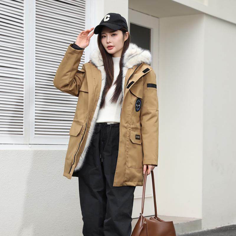 派克服女可拆卸内胆2025年冬新款仿皮草外套皮毛一体连帽加绒大码,淘宝优惠券,粉丝福利购,淘宝优惠卷