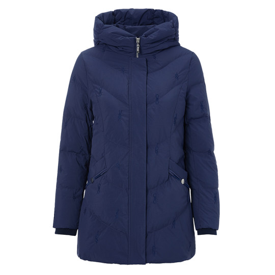 Mirandon hooded mid-length down jacket for women, warm and trendy