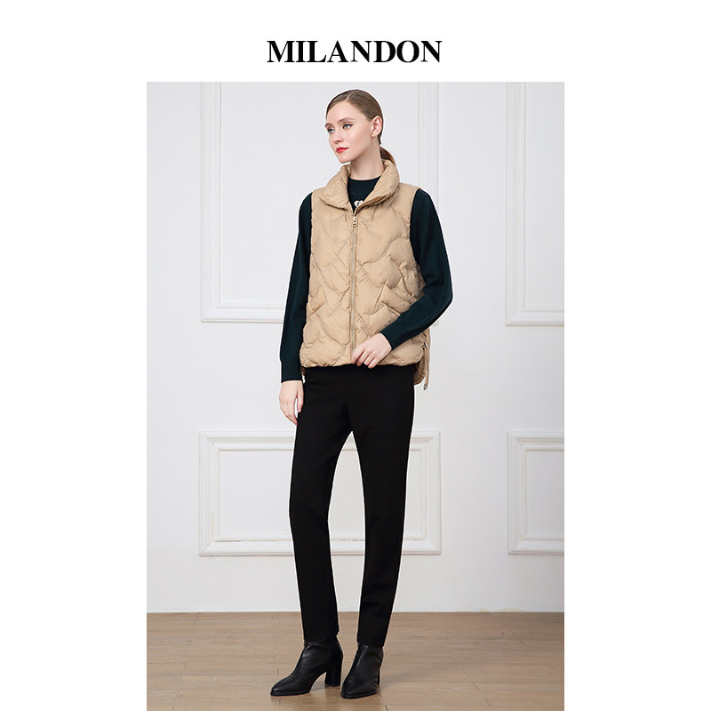 米兰登中老年女装时尚白鸭绒马夹 米兰登服饰中老年女装