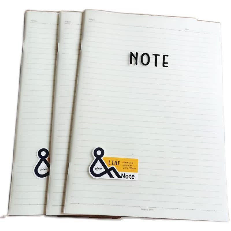 gimen 巨门A4塑料封面笔记本单线本40张内页学生作业本大练习本 - 图3