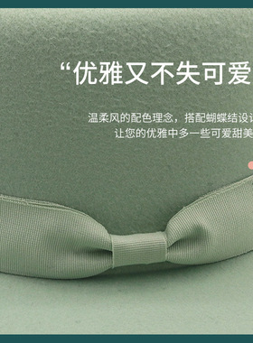 秋冬英伦凹顶大檐爵士帽男女时尚休闲蝴蝶结平沿礼帽仿呢料毛毡帽
