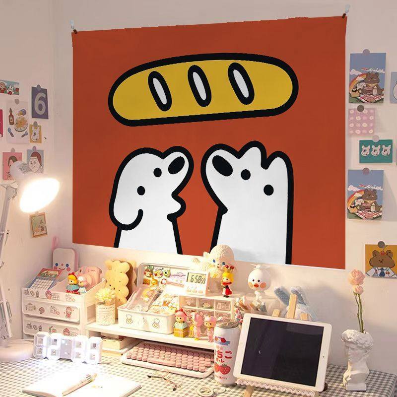 多巴胺可爱卡通狗狗装饰布趣味潮流极简线条幼儿园儿童房ins挂布,淘宝优惠券,粉丝福利购,淘宝优惠卷