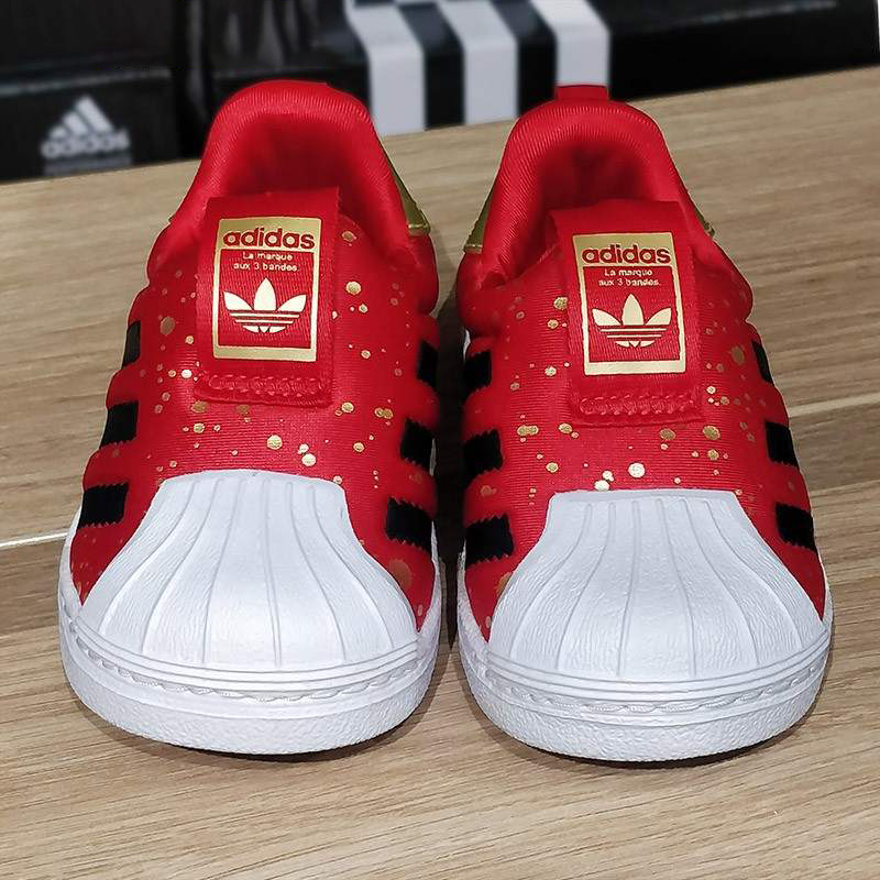 adidas阿迪达斯儿童鞋一脚蹬360贝壳头鞋秋冬季1岁男孩运动鞋板鞋