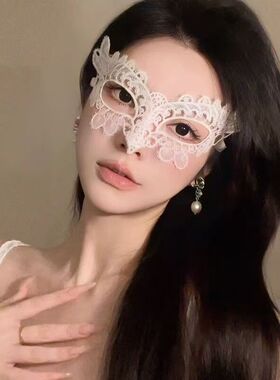 面具半脸化妆舞会面罩性感黑色蕾丝刺绣眼罩cosplay道具眼罩
