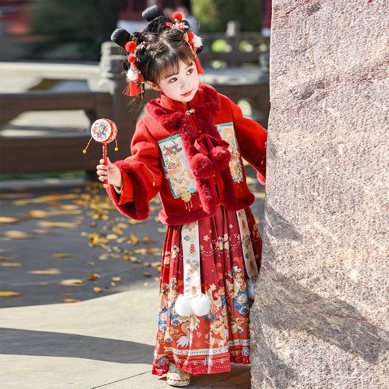 女童拜年服冬季儿童马面裙过年喜庆唐装2026新款冬装新年国风汉服,淘宝优惠券,粉丝福利购,淘宝优惠卷