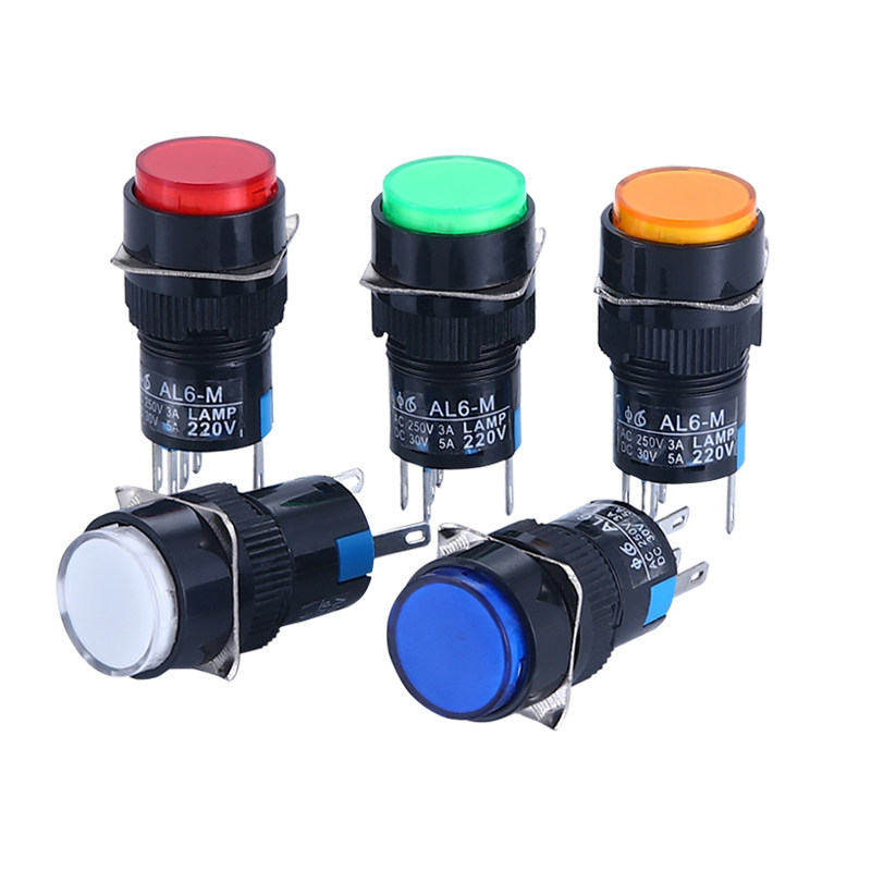 LA16按钮开关 16MM带灯自复位/自锁 圆形按钮启动电源按钮220V24V,淘宝优惠券,粉丝福利购,淘宝优惠卷