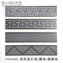 Ancient construction Chinese back tattoolated wave beating line tile imitation ancient brick ten thousand word waveguide wire skirting ground wire edge strip closing waist line