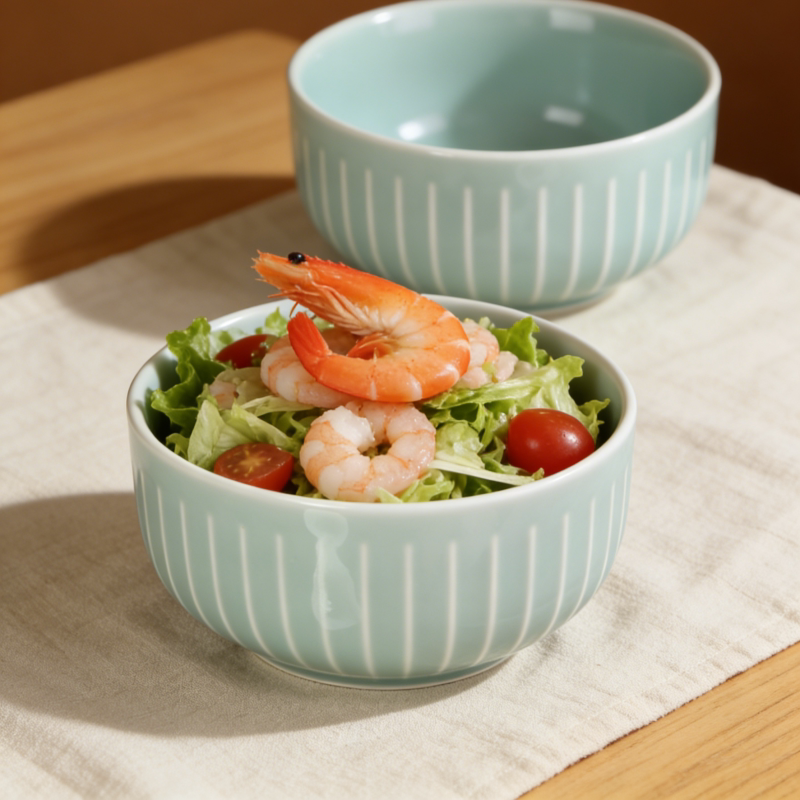 4英寸饭碗陶瓷新中式碗可微波炉洗碗机加厚米饭碗家用饭碗青瓷碗