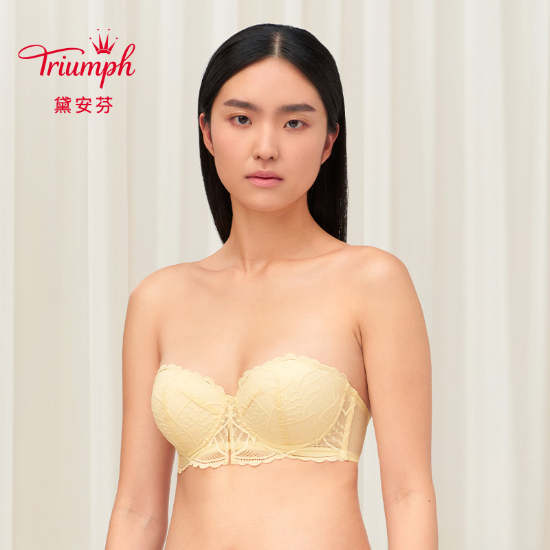 Triumph/黛安芬风格倍盈蕾丝网纱内衣女小胸聚拢抹胸文胸-E004180-图0