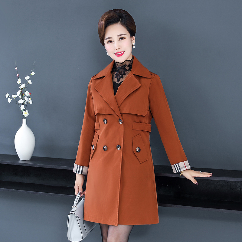 优姿曼旗舰店中年妈妈春装外套中长款阔太太风衣女新款中老年女装春秋上衣2