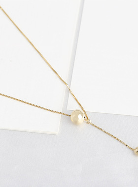 雅施丽芙饰品圆形双孔925银珠项